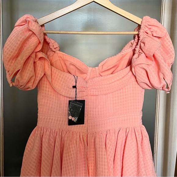 SAFIA PEACH OFF SHOULDER MINI DRESS - Picture 6 of 8
